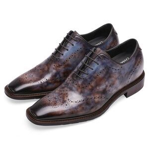 US11 CMR Elevator Shoes vintage Men Patina leather Shoes Increase 7cm/2.76" $359